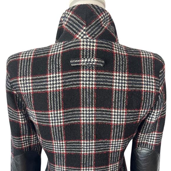 Smythe Duchess Blazer Black Plaid Check Gold Buttons Elbow Patches Jacket Size 6 - Picture 9 of 11
